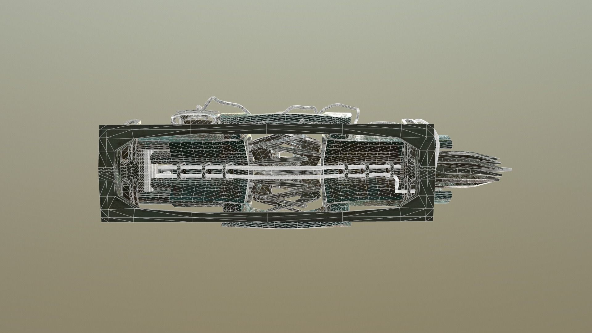 Old Rusted Generator Low-poly 3D model_6