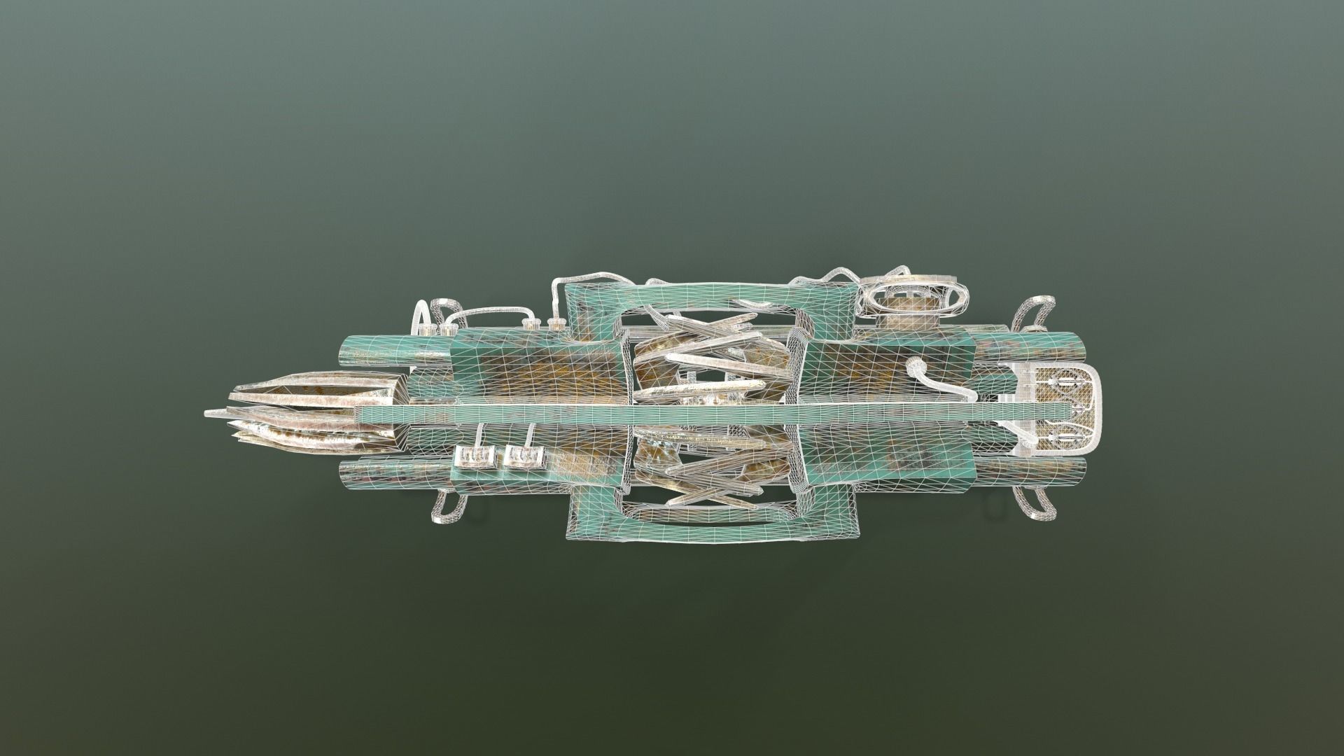 Old Rusted Generator Low-poly 3D model_9