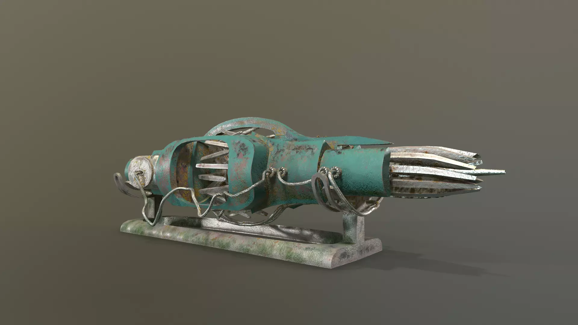 Old Rusted Generator Low-poly 3D model_0
