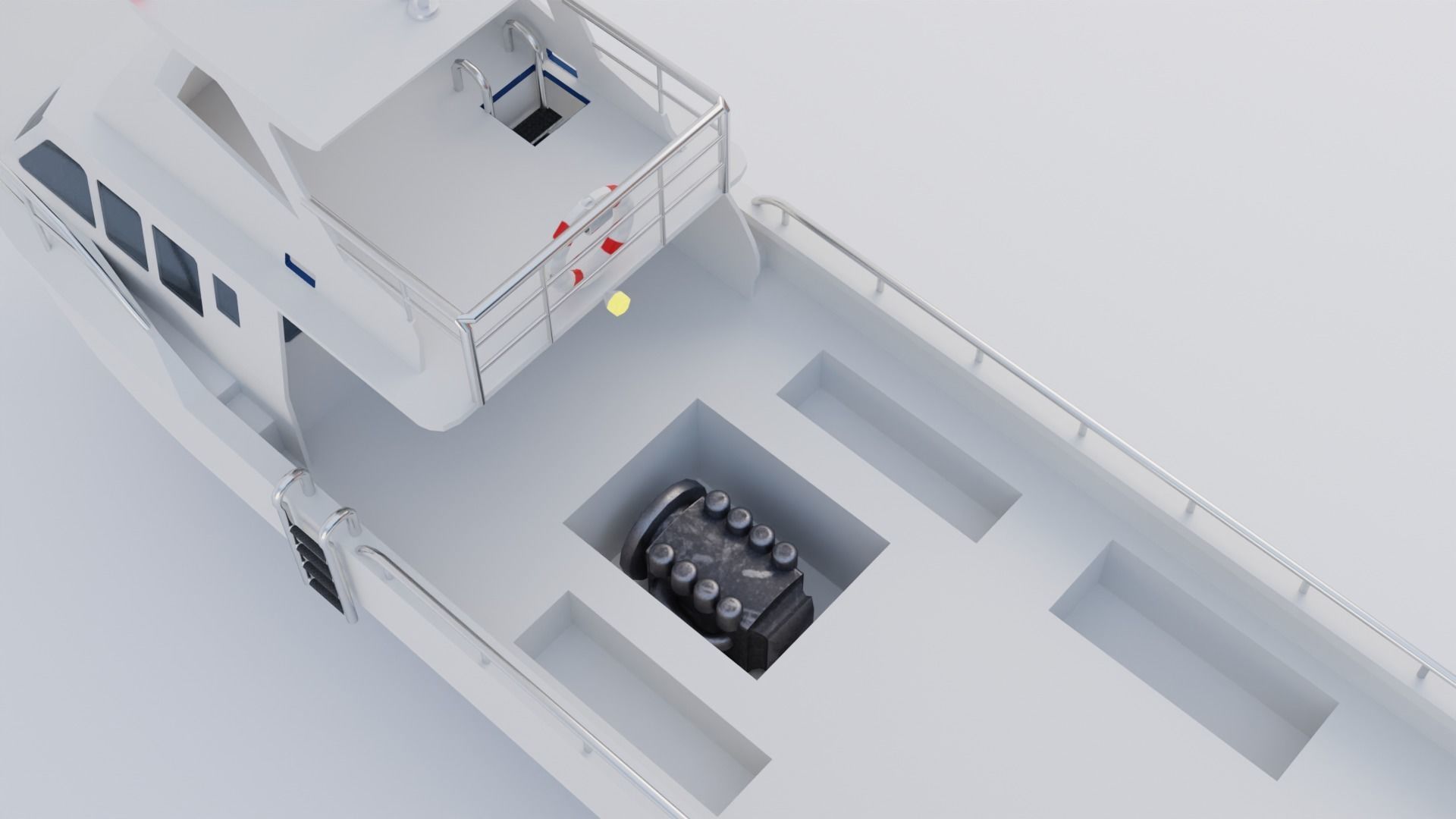 Lobster Boat Low-poly 3D model_6