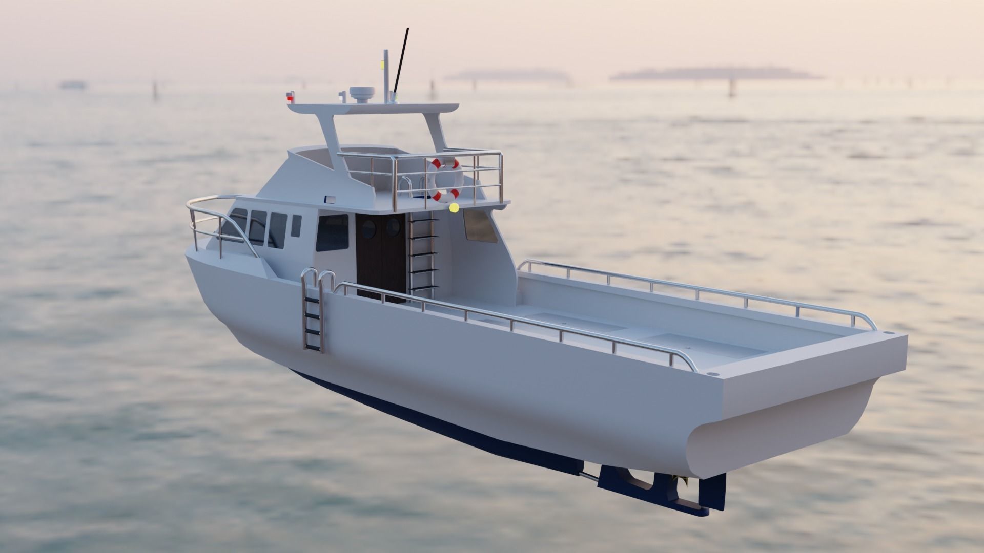 Lobster Boat Low-poly 3D model_3