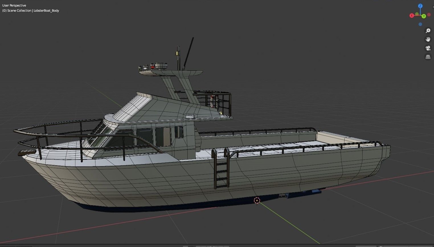 Lobster Boat Low-poly 3D model_7