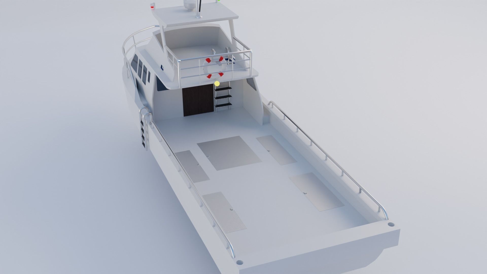 Lobster Boat Low-poly 3D model_5