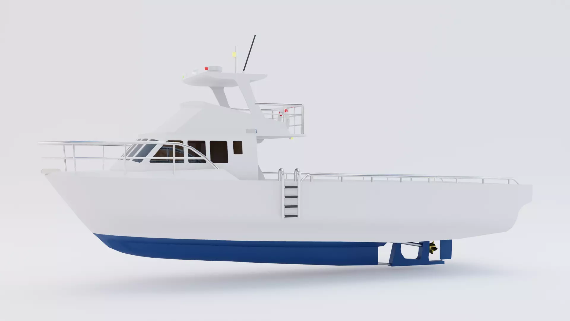 Lobster Boat Low-poly 3D model_0