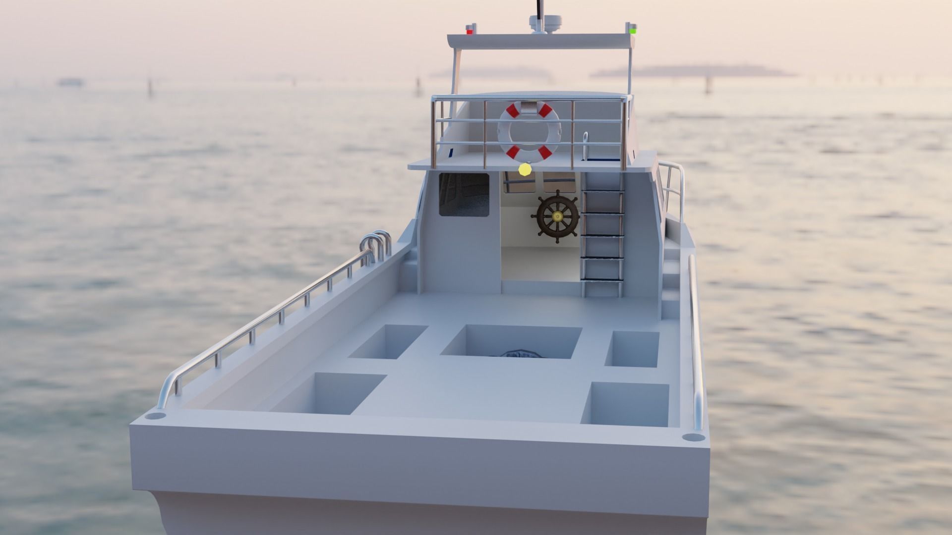 Lobster Boat Low-poly 3D model_4