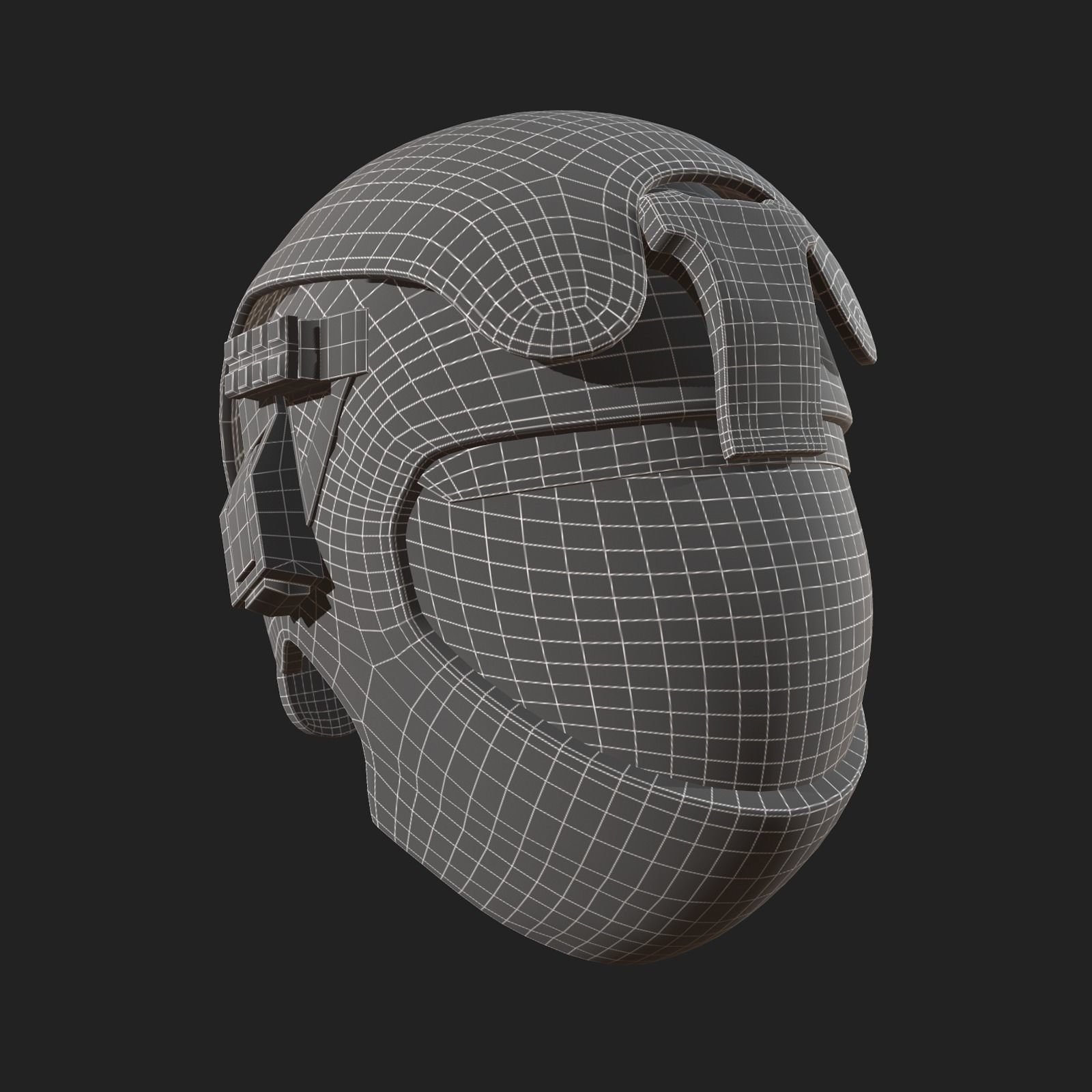 Helmet scifi military futuristic technology cyborg artfiction Low-poly 3D model_6