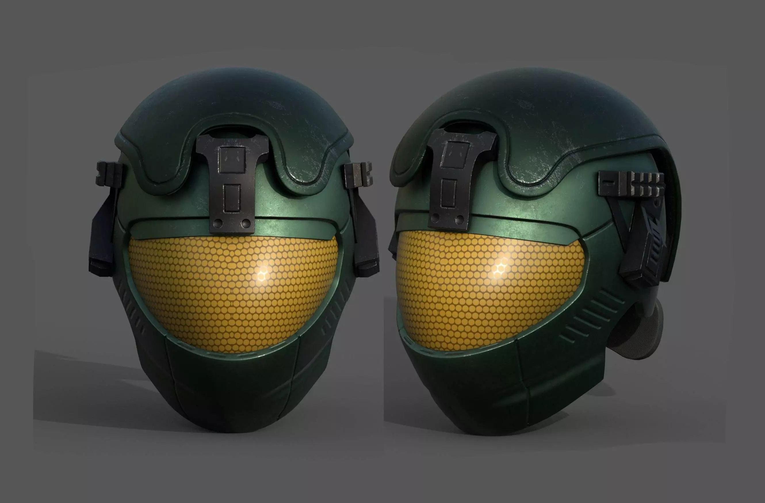 Helmet scifi military futuristic technology cyborg artfiction Low-poly 3D model_0
