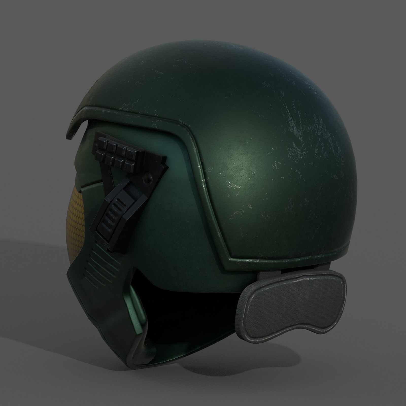 Helmet scifi military futuristic technology cyborg artfiction Low-poly 3D model_3