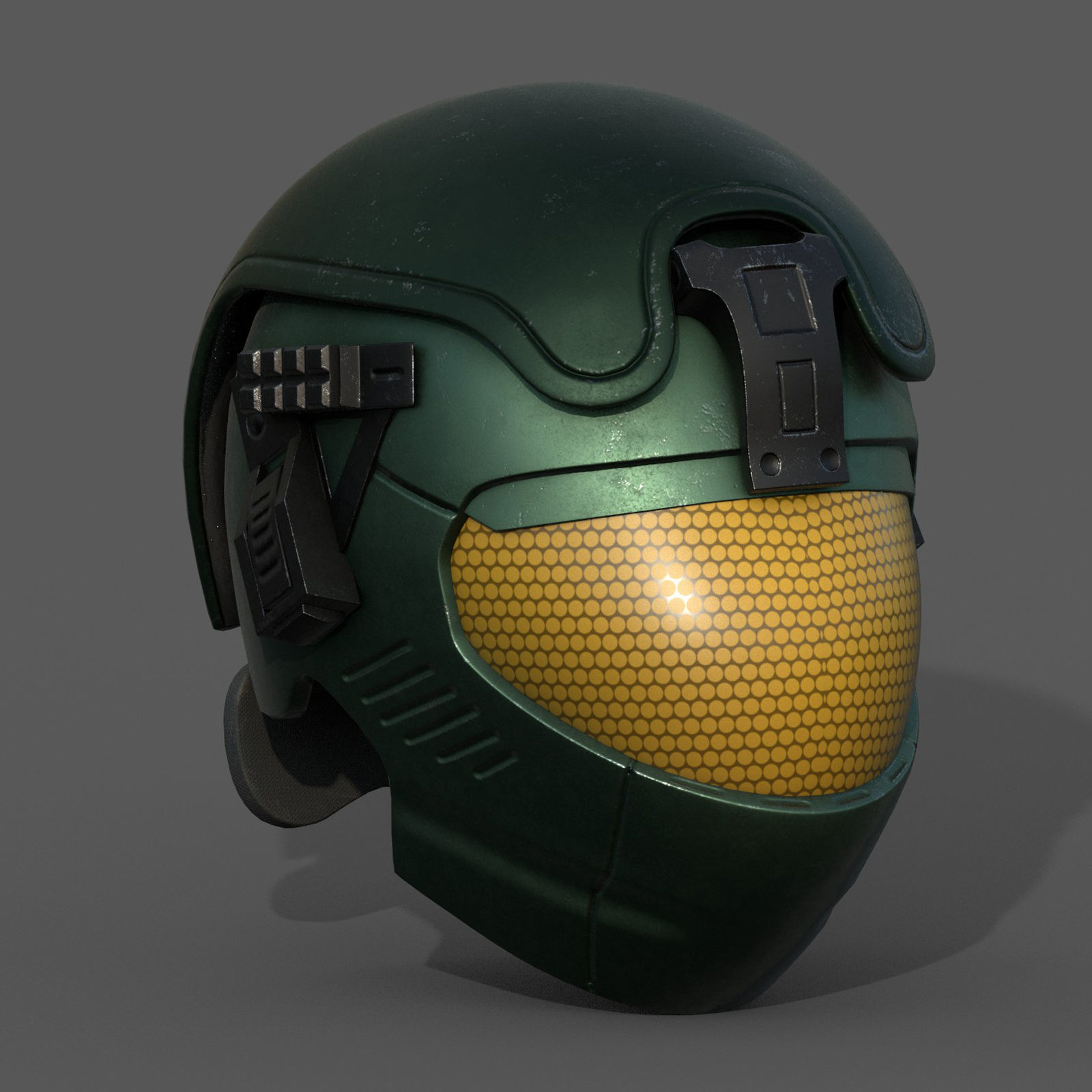 Helmet scifi military futuristic technology cyborg artfiction Low-poly 3D model_5