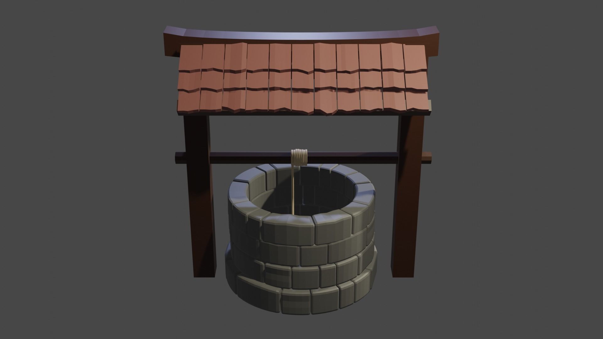 Simple well - 4 materials  3D model_4