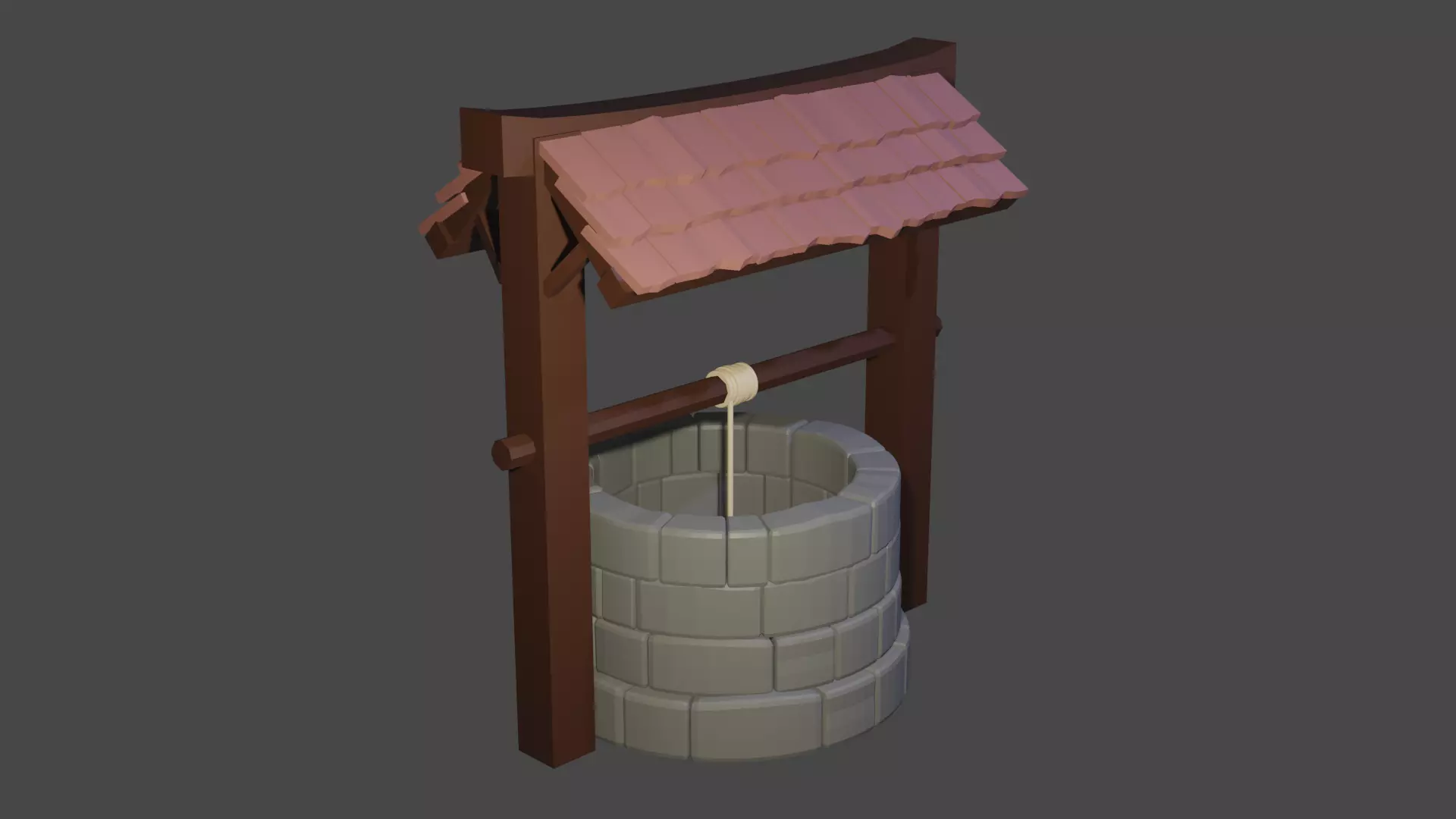 Simple well - 4 materials  3D model_0
