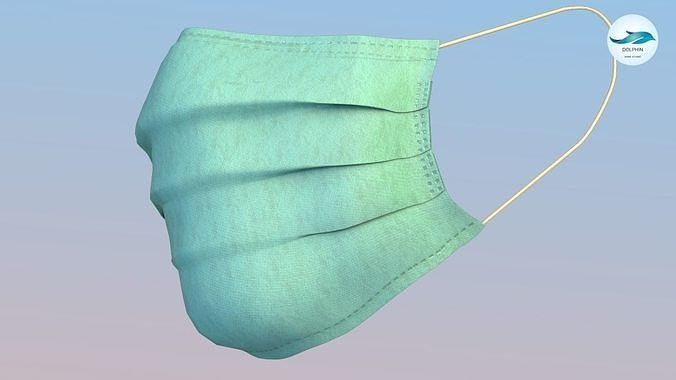surgical mask Low-poly 3D model