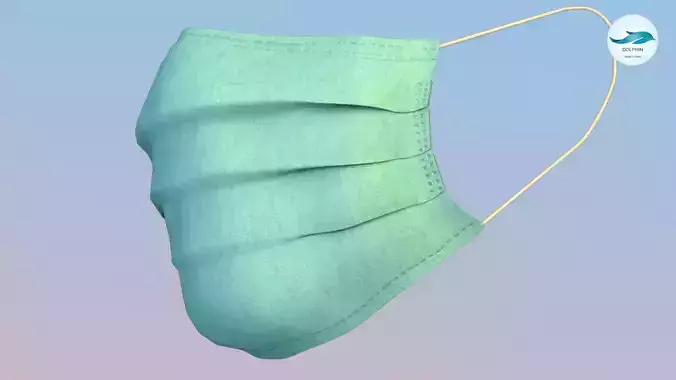 surgical mask Low-poly 3D model