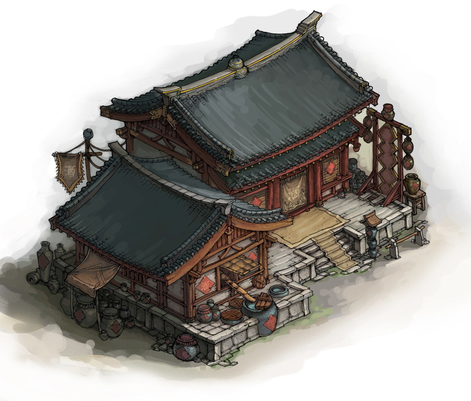 Game Model - City - Wine Shop 3D model_2