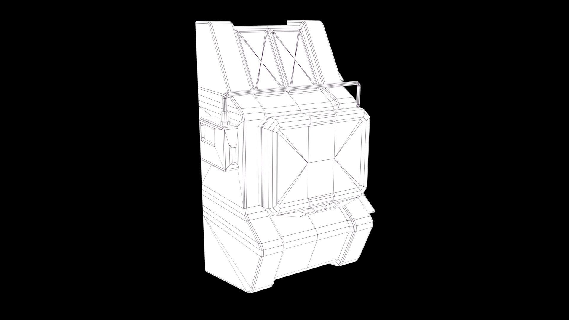 Sci fi Computer Terminal - Space Bunker Low-poly 3D model_5