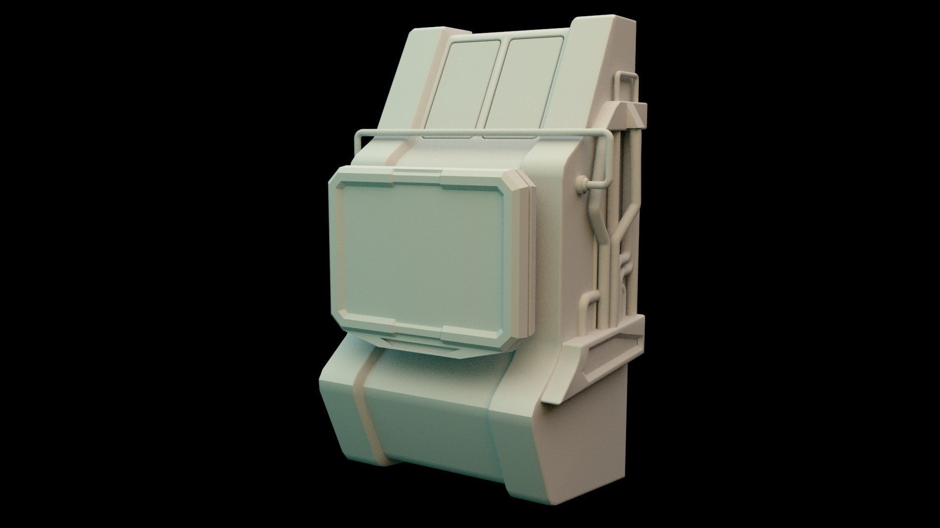 Sci fi Computer Terminal - Space Bunker Low-poly 3D model_2