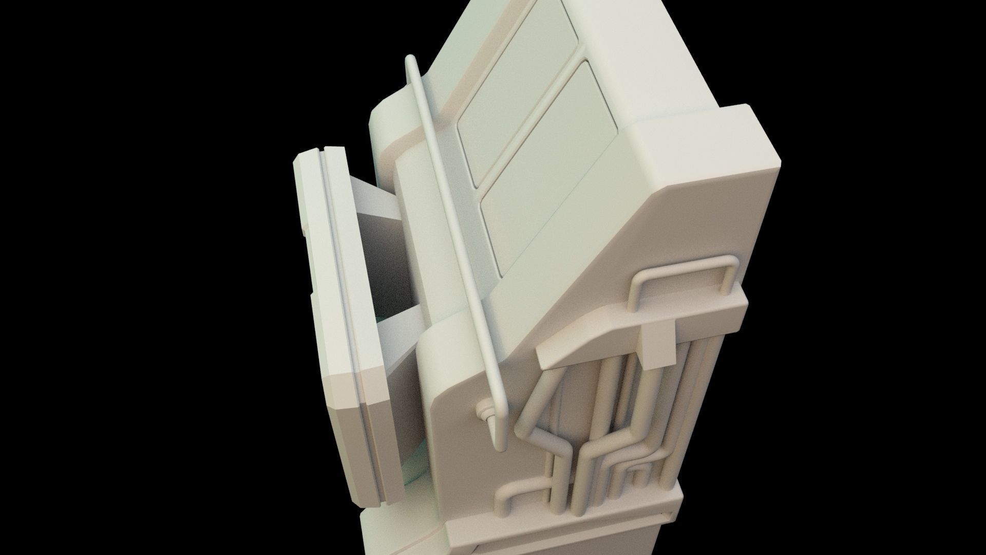 Sci fi Computer Terminal - Space Bunker Low-poly 3D model_4
