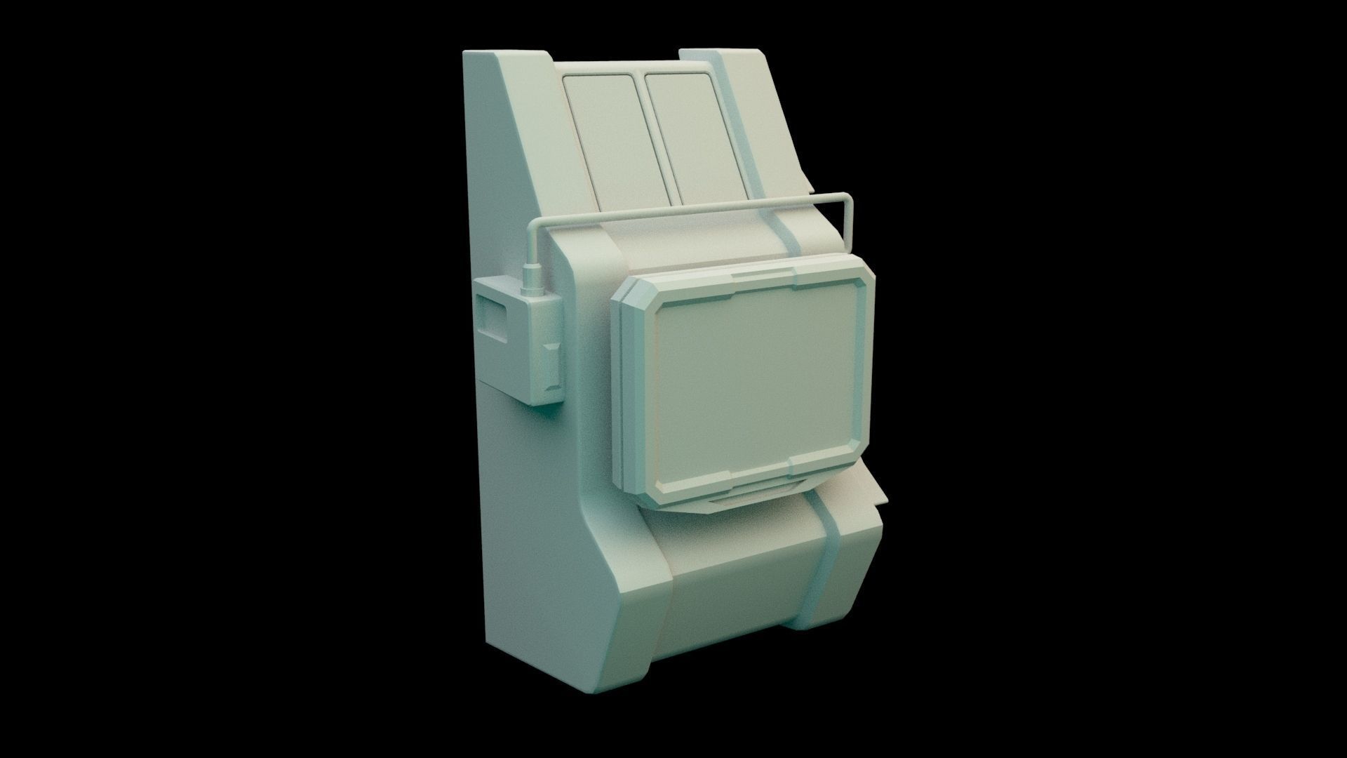 Sci fi Computer Terminal - Space Bunker Low-poly 3D model_3