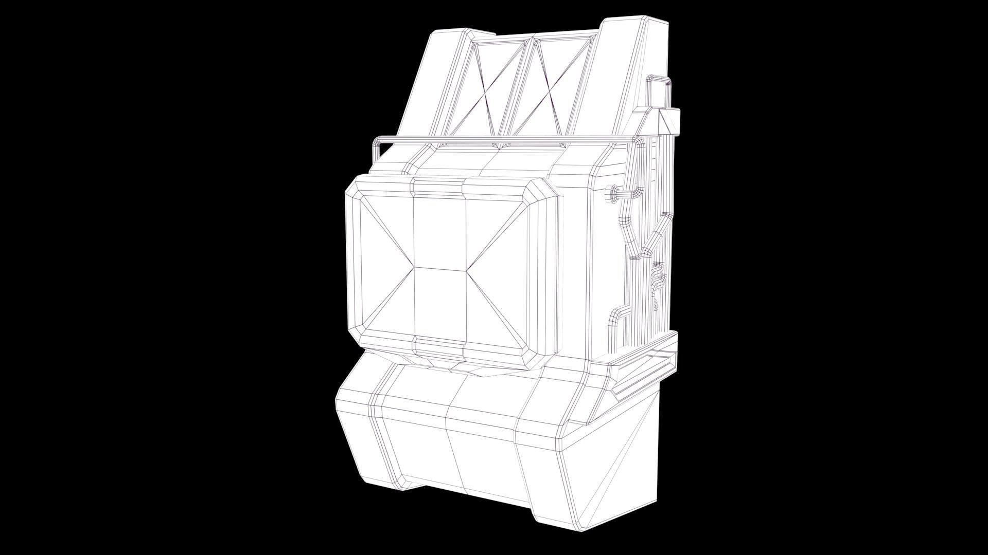 Sci fi Computer Terminal - Space Bunker Low-poly 3D model_6