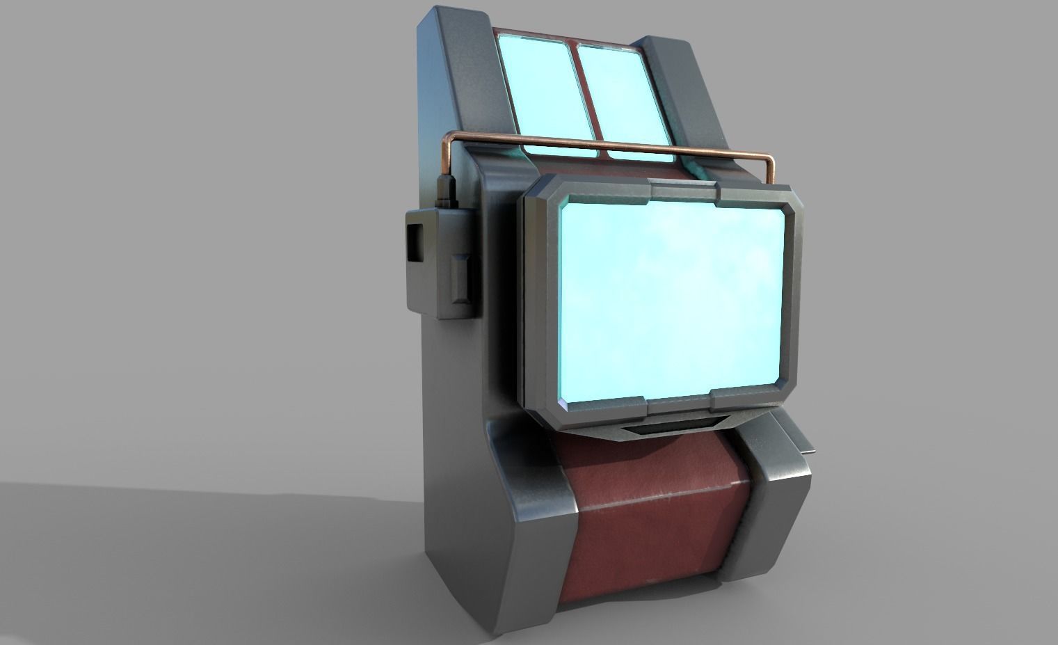 Sci fi Computer Terminal - Space Bunker Low-poly 3D model_1