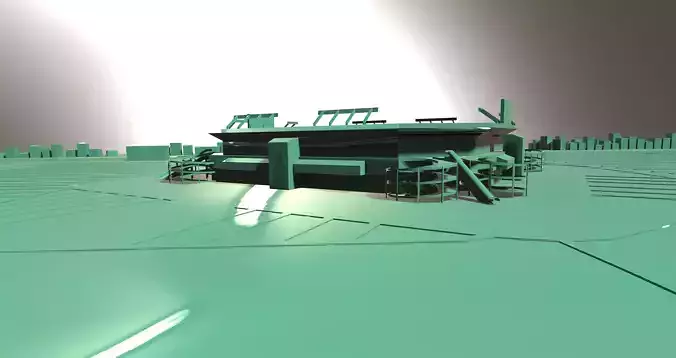 3D Model of the NFL Dolphins Football Stadium