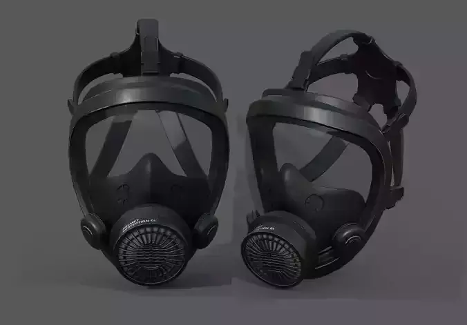 Gas mask helmet 3d model military combat fantasy cyborg  Low-poly 3D model