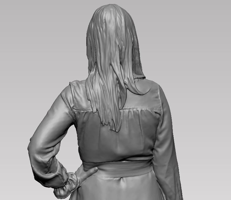 young girl in dress and high heels with a handbag 3D print model_53