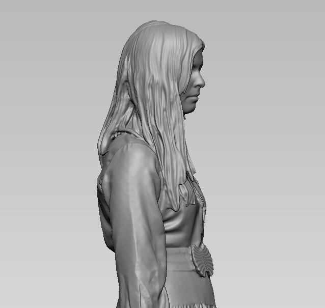 young girl in dress and high heels with a handbag 3D print model_6