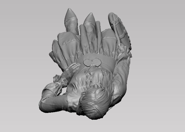 young girl in dress and high heels with a handbag 3D print model_65