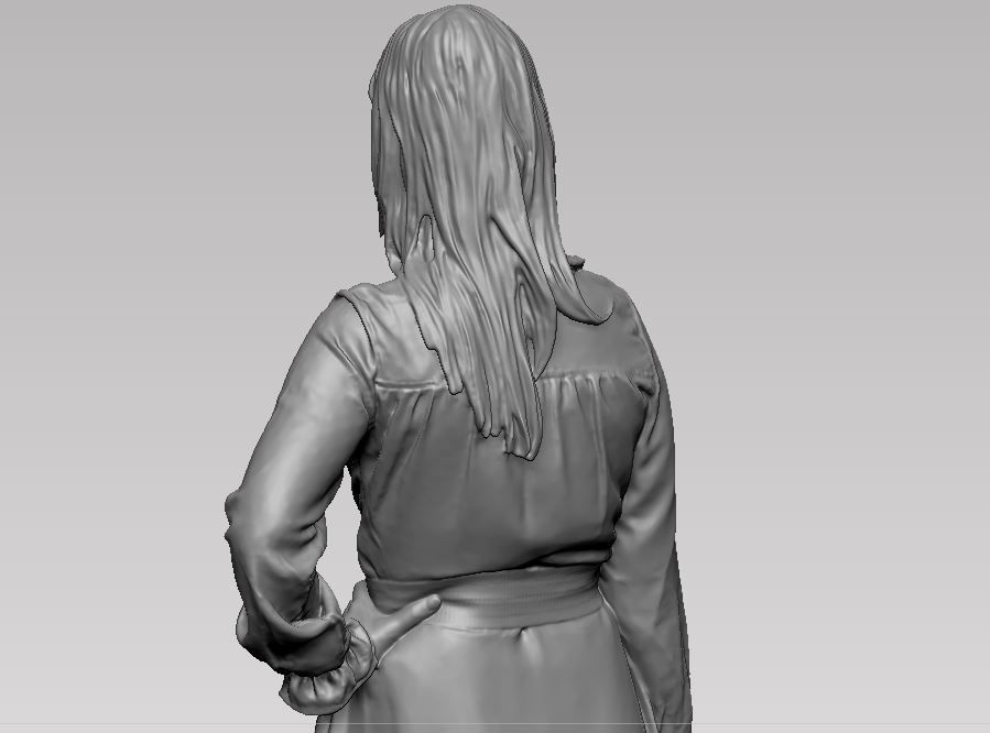 young girl in dress and high heels with a handbag 3D print model_51