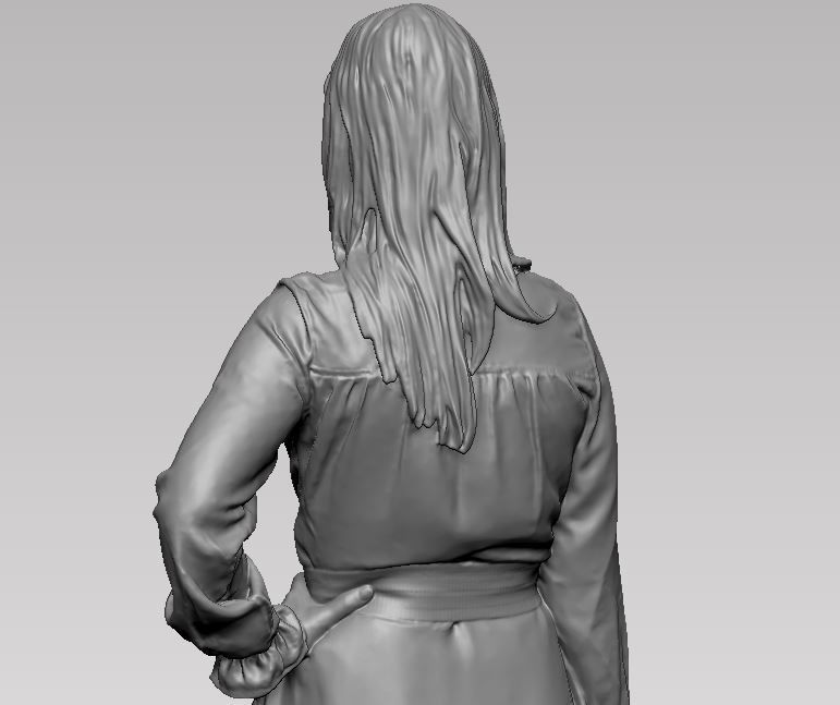 young girl in dress and high heels with a handbag 3D print model_52