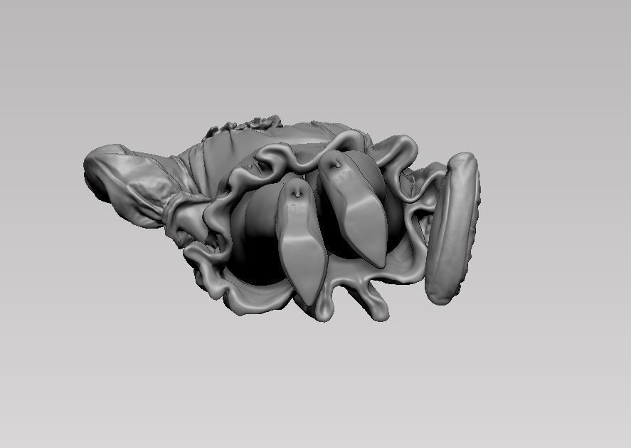 young girl in dress and high heels with a handbag 3D print model_5