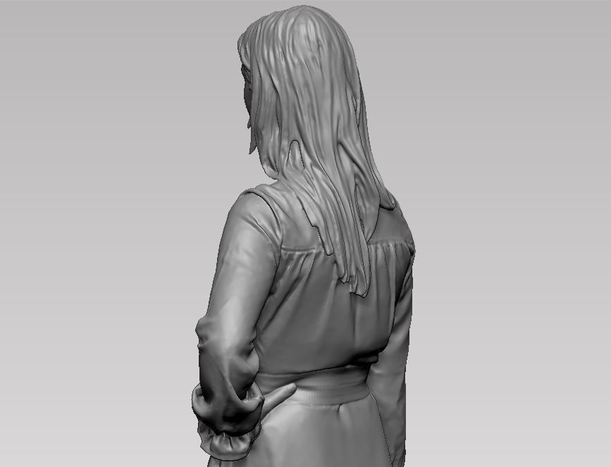 young girl in dress and high heels with a handbag 3D print model_50