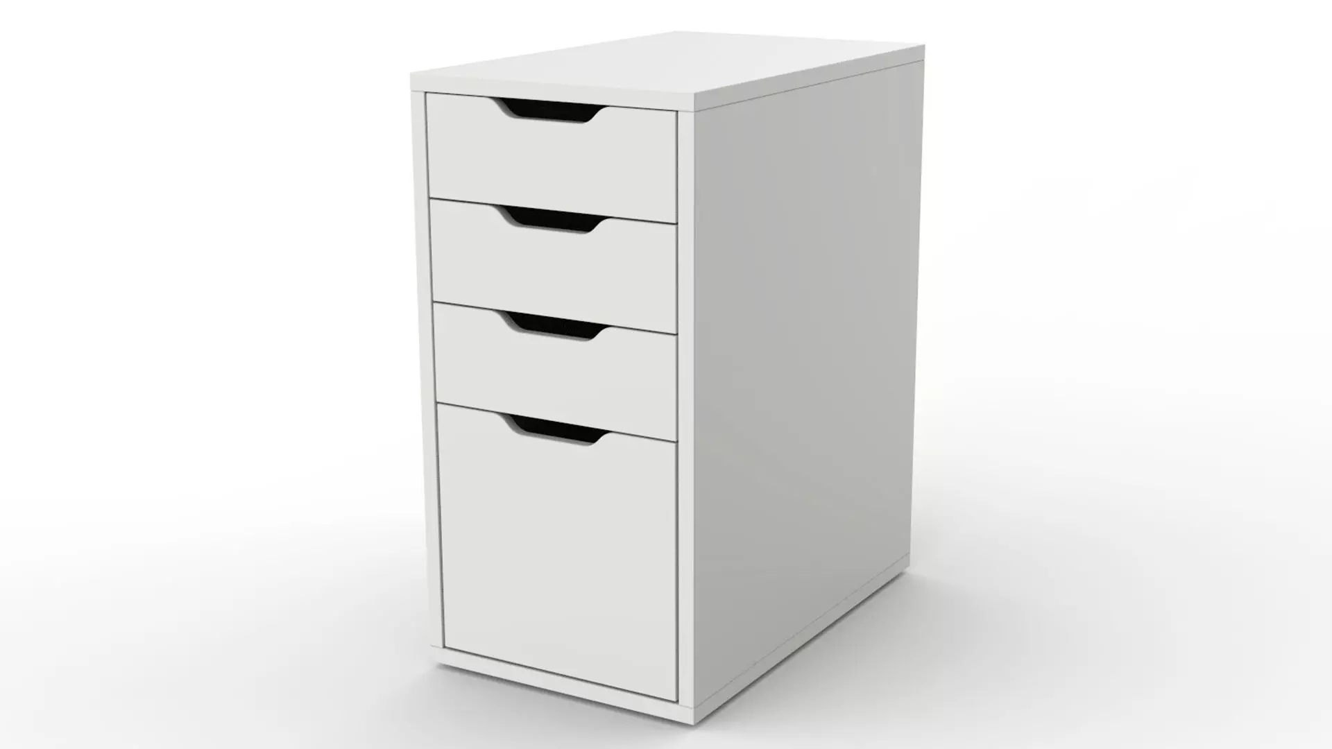 ALEX Drawer Unit White With 4 Drawers 3D model_0