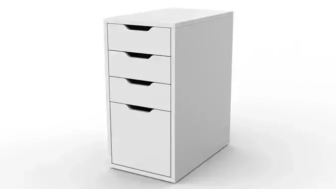ALEX Drawer Unit White With 4 Drawers