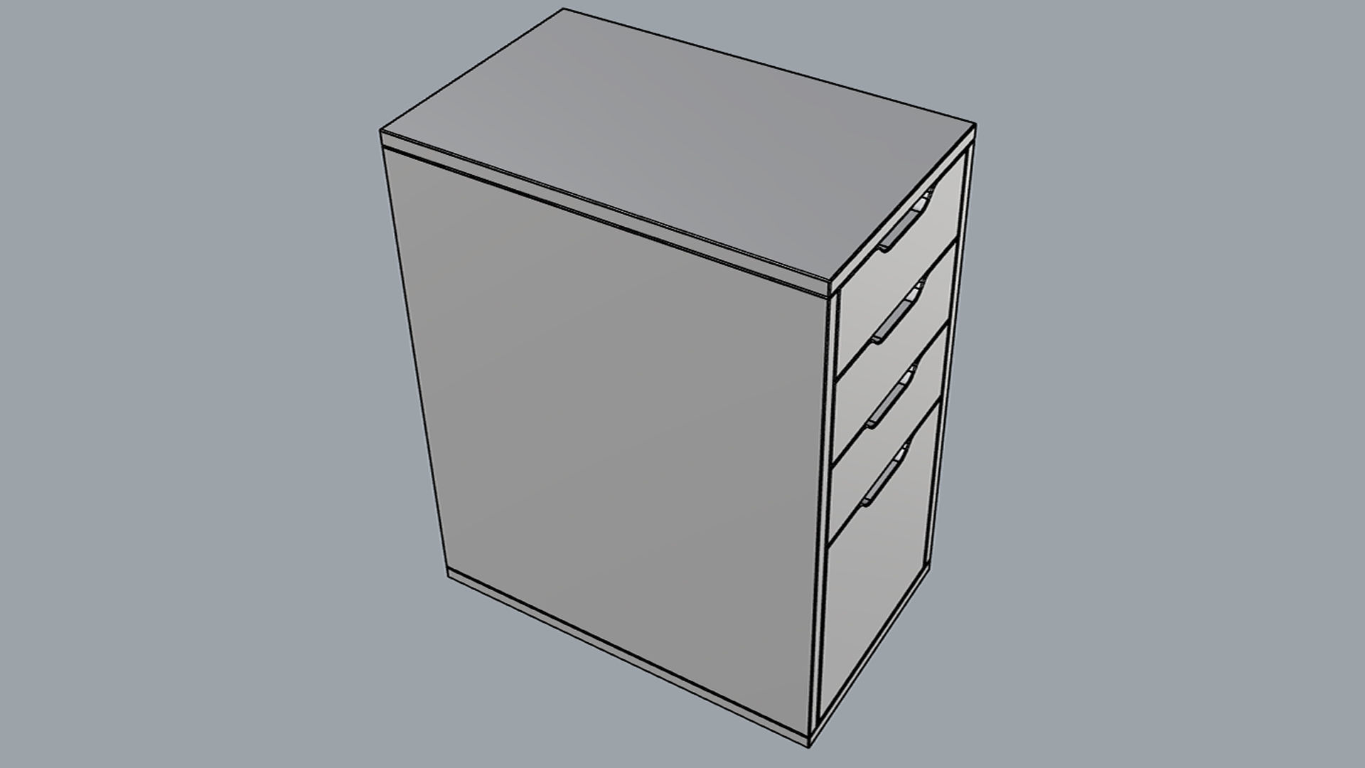ALEX Drawer Unit White With 4 Drawers 3D model_22