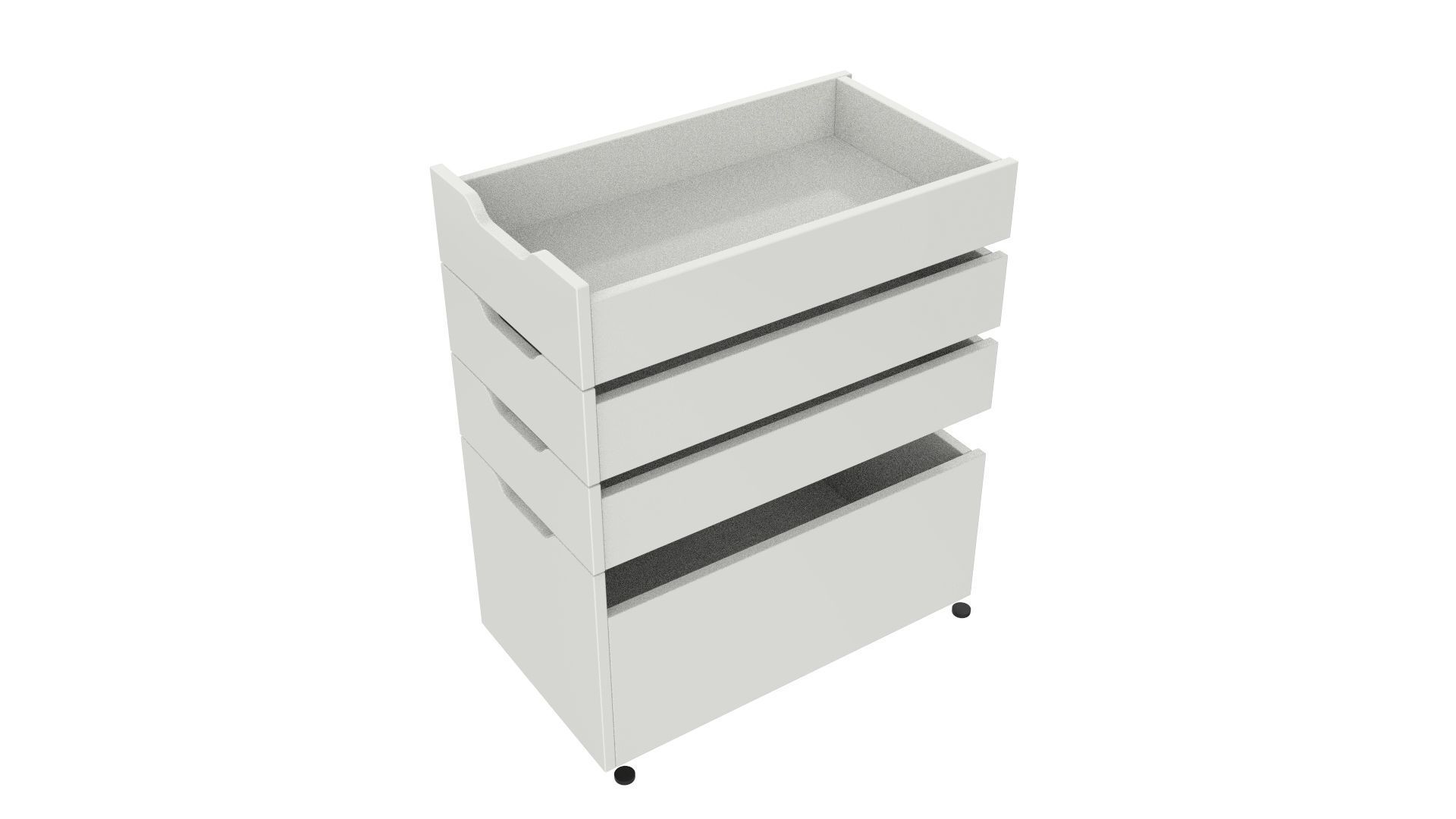 ALEX Drawer Unit White With 4 Drawers 3D model_13