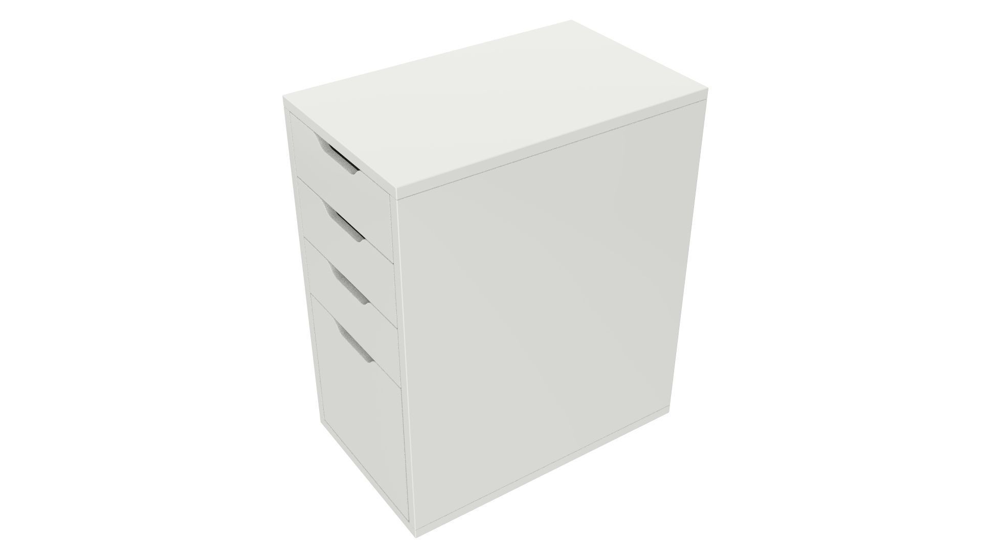 ALEX Drawer Unit White With 4 Drawers 3D model_12