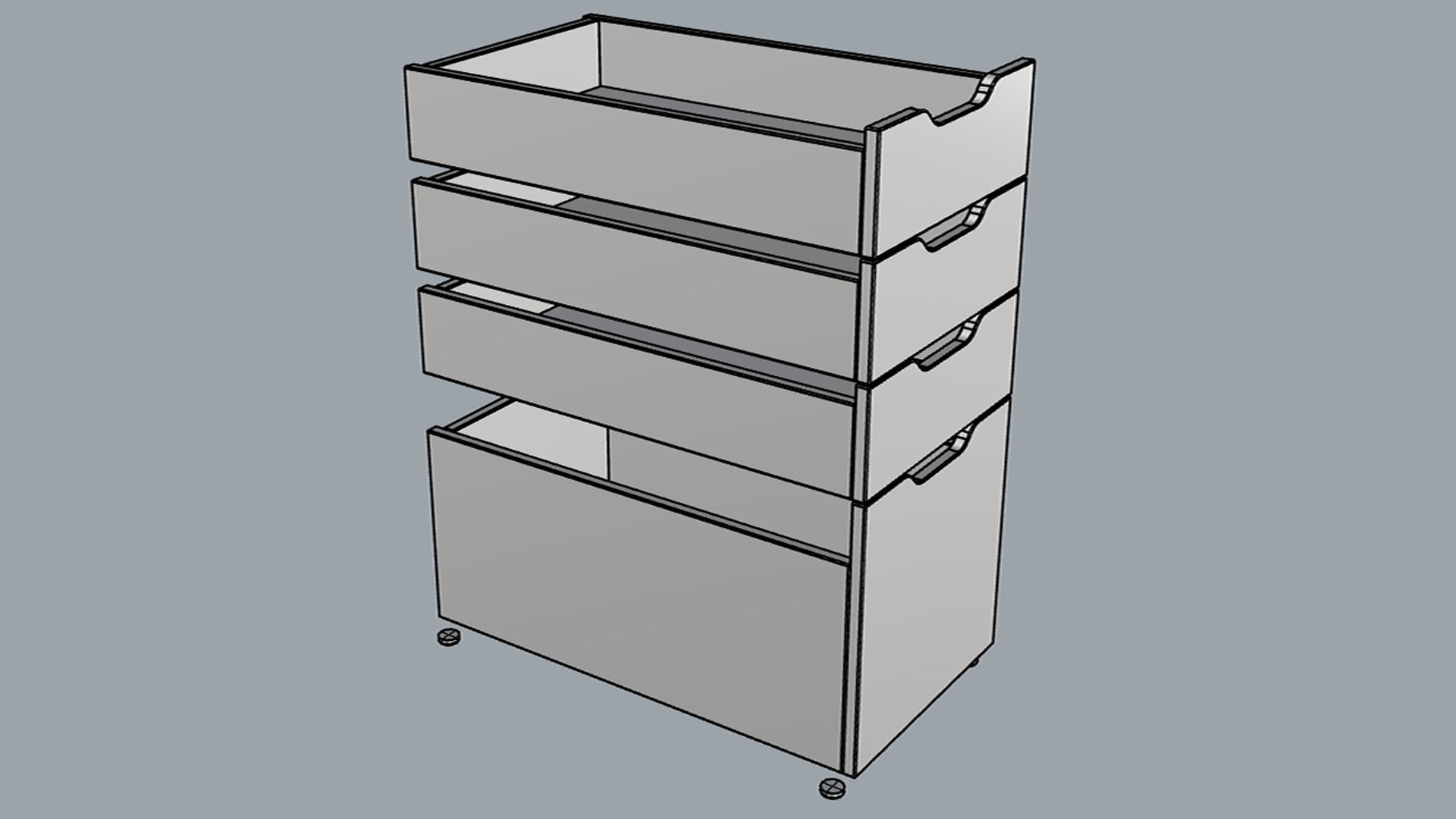 ALEX Drawer Unit White With 4 Drawers 3D model_24