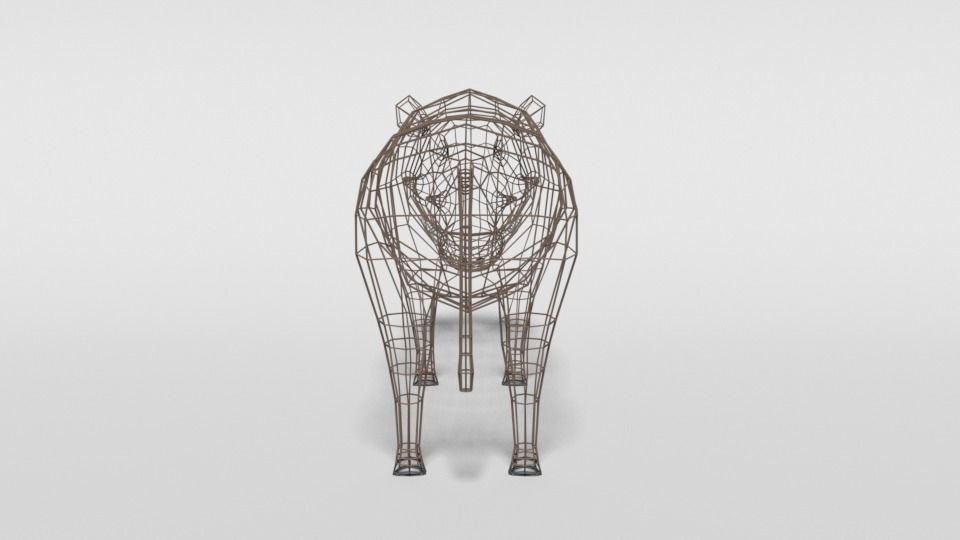 Low Poly Cartoon Warthog Low-poly 3D model_12