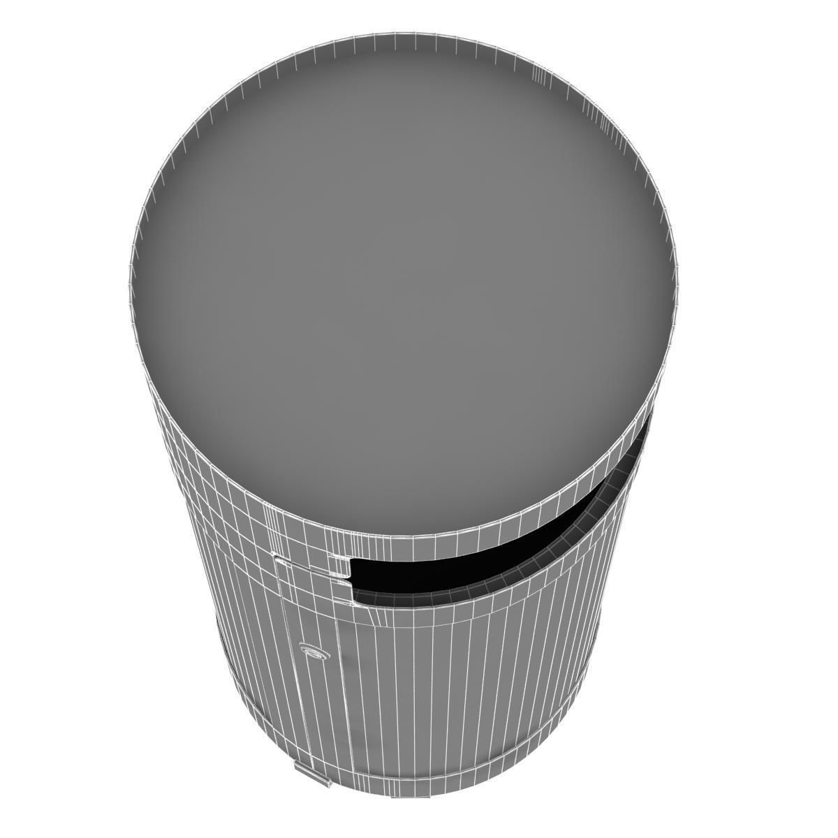 Tropitone District Round Waste Receptacle with Door and Bonnet 3D model_8
