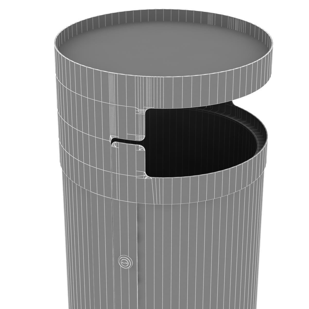 Tropitone District Round Waste Receptacle with Door and Bonnet 3D model_6