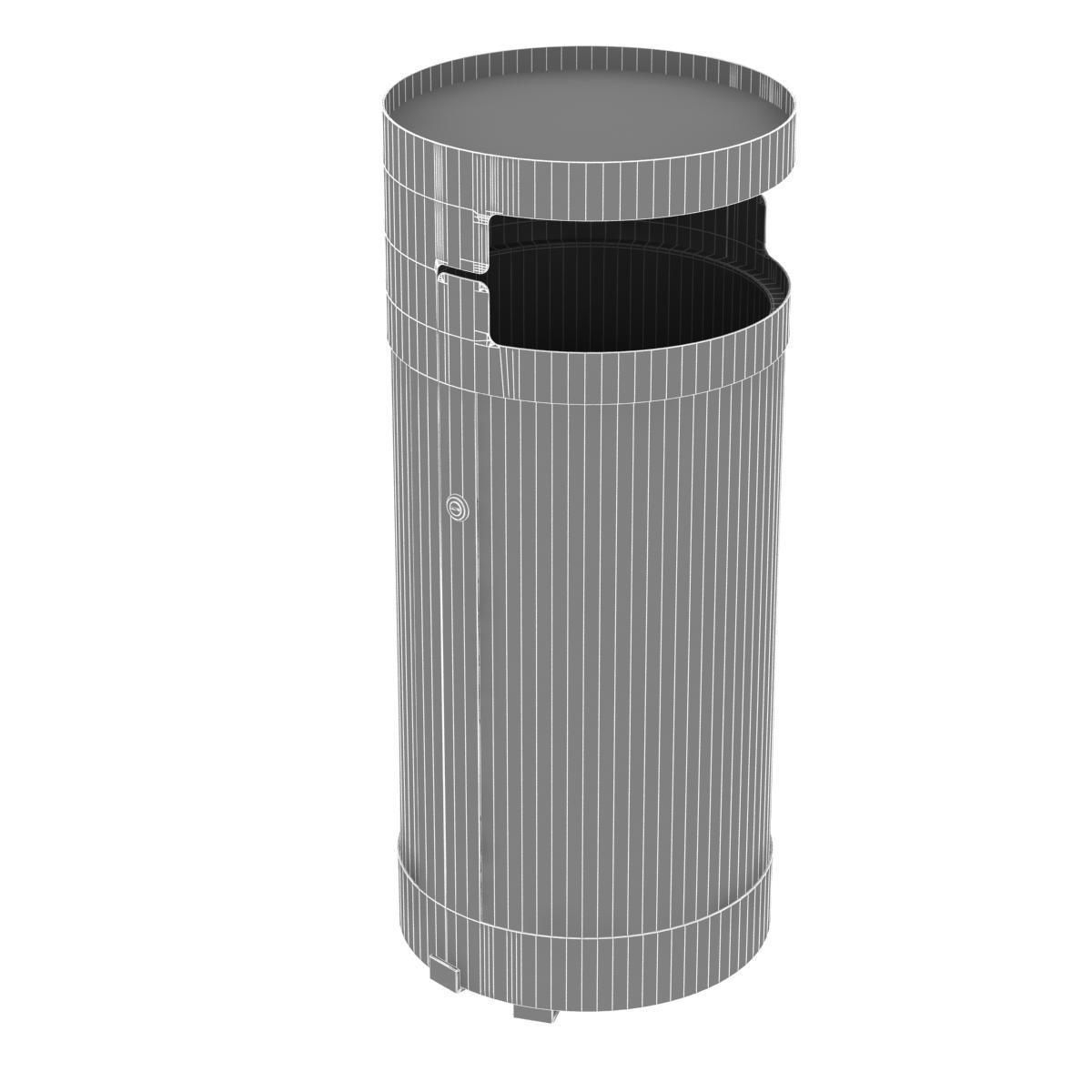 Tropitone District Round Waste Receptacle with Door and Bonnet 3D model_5