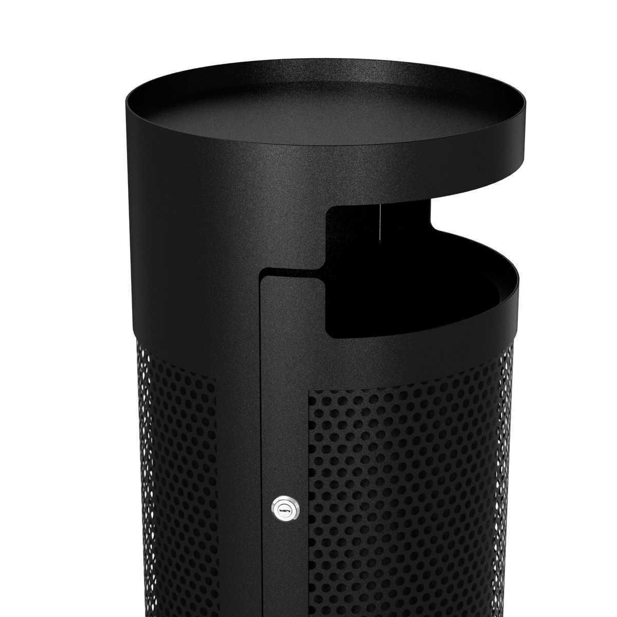 Tropitone District Round Waste Receptacle with Door and Bonnet 3D model_1