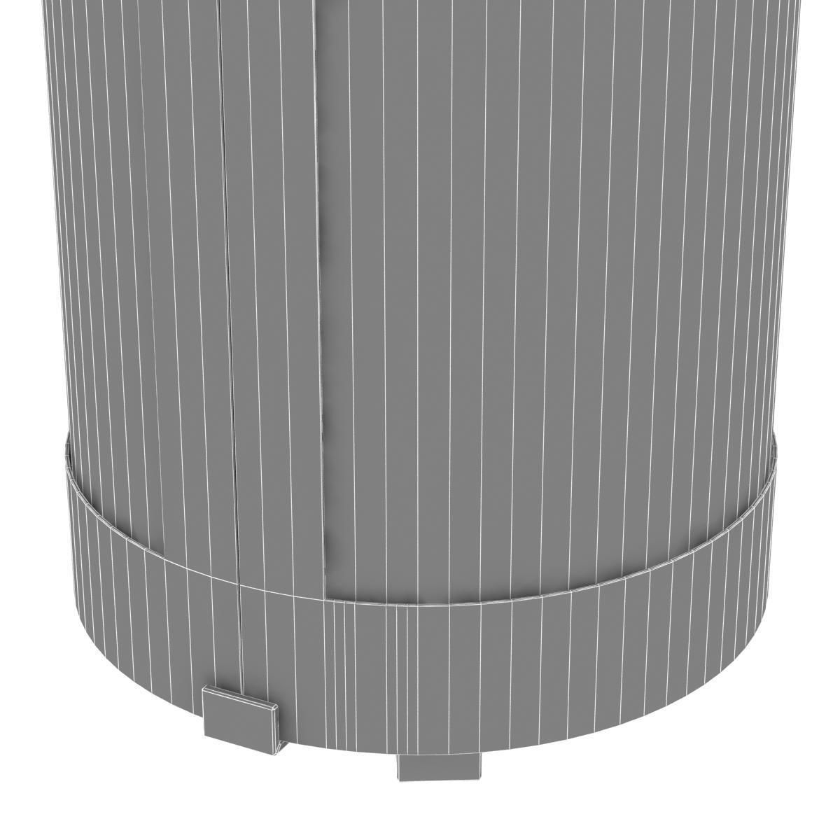 Tropitone District Round Waste Receptacle with Door and Bonnet 3D model_7