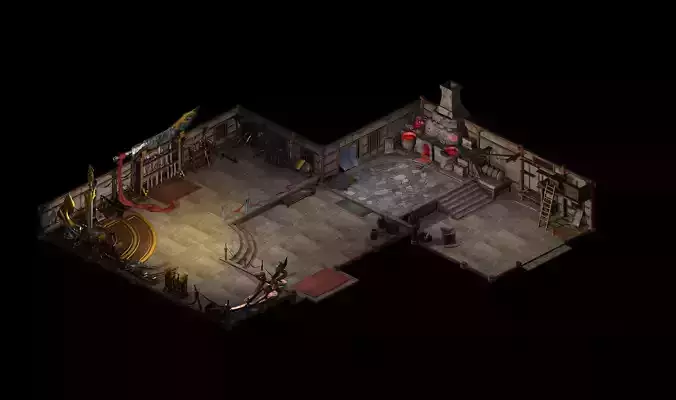 Game model - the interior of the city blacksmith