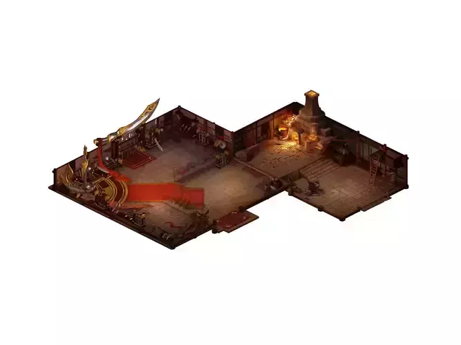 Game Model - City - Weapons Library indoor