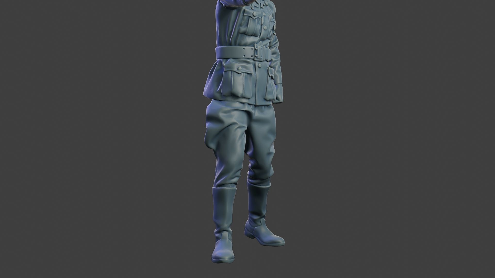 German Officer ww2 Shoot Stand G5 3D print model_28