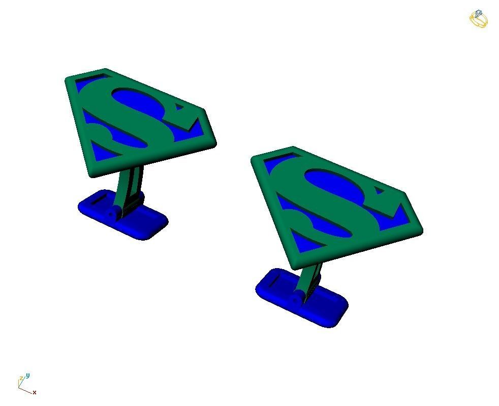 CUFFLINK-3 - Superman Logo - Enamel Cufflink 3D print model_2