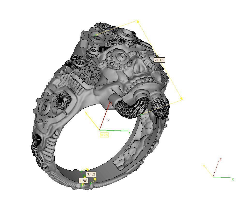 Steampunk-ring steampunk skull ring 3D print model_8